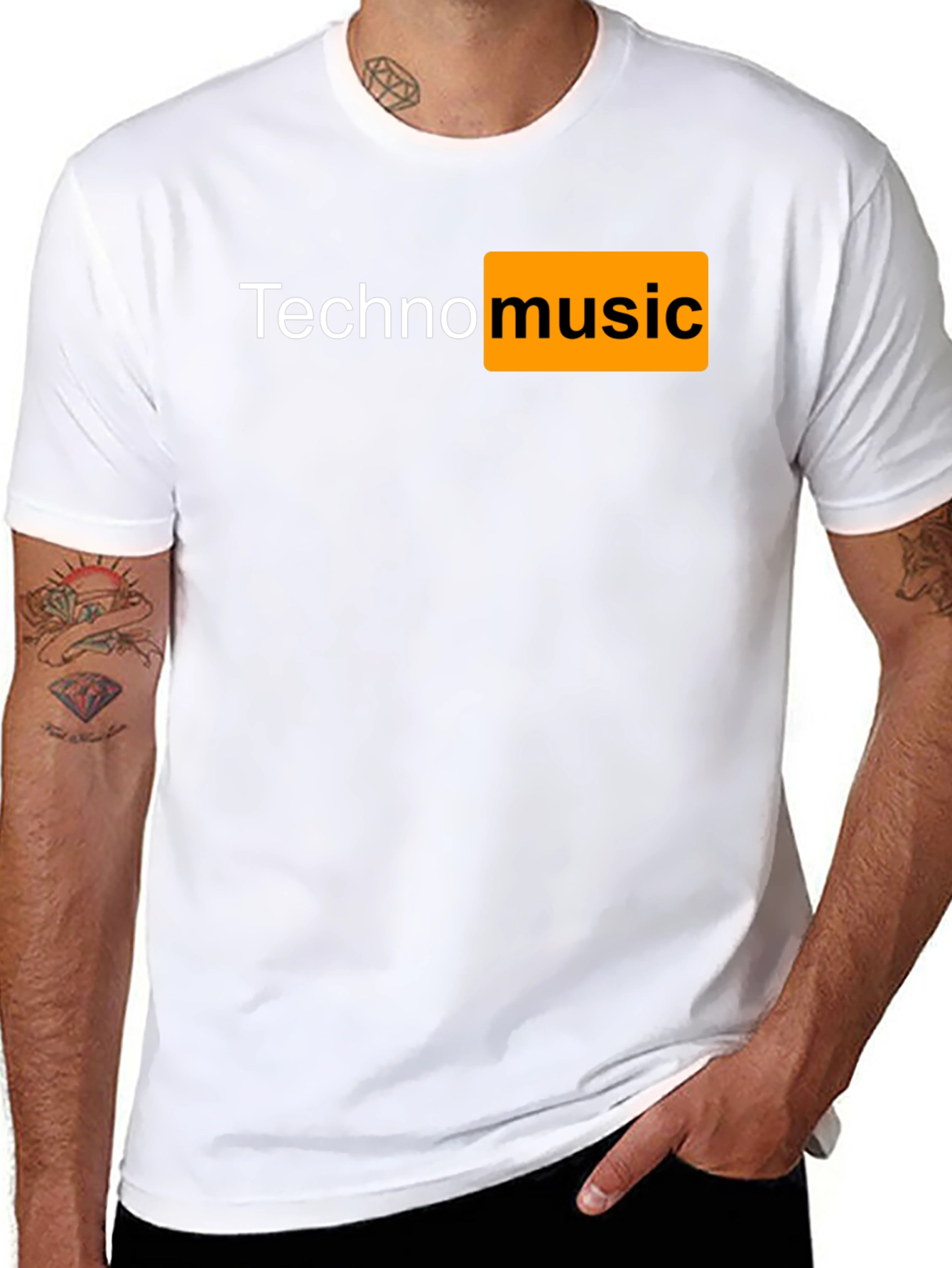 Camiseta Negra Techno Music Novedosa