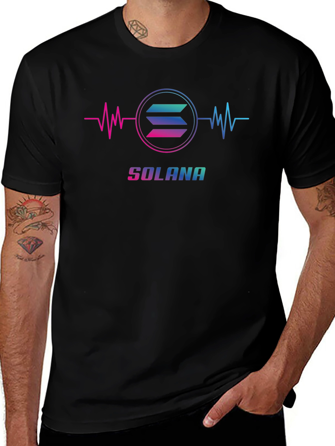 Camiseta Negra Solana Crypto para Hombre
