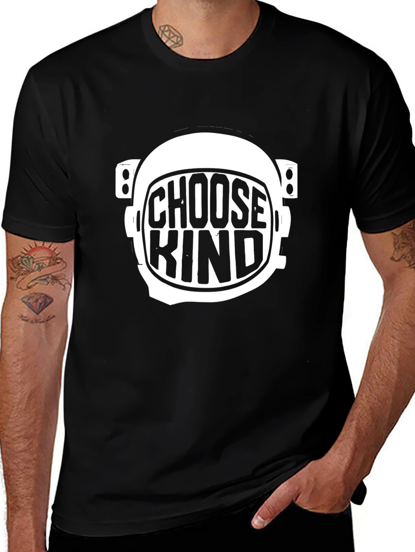 Camiseta Negra Choose Kind Astronauta Unisex