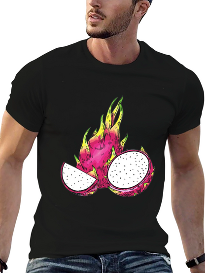 Camiseta Negra con Diseño de Pitahaya