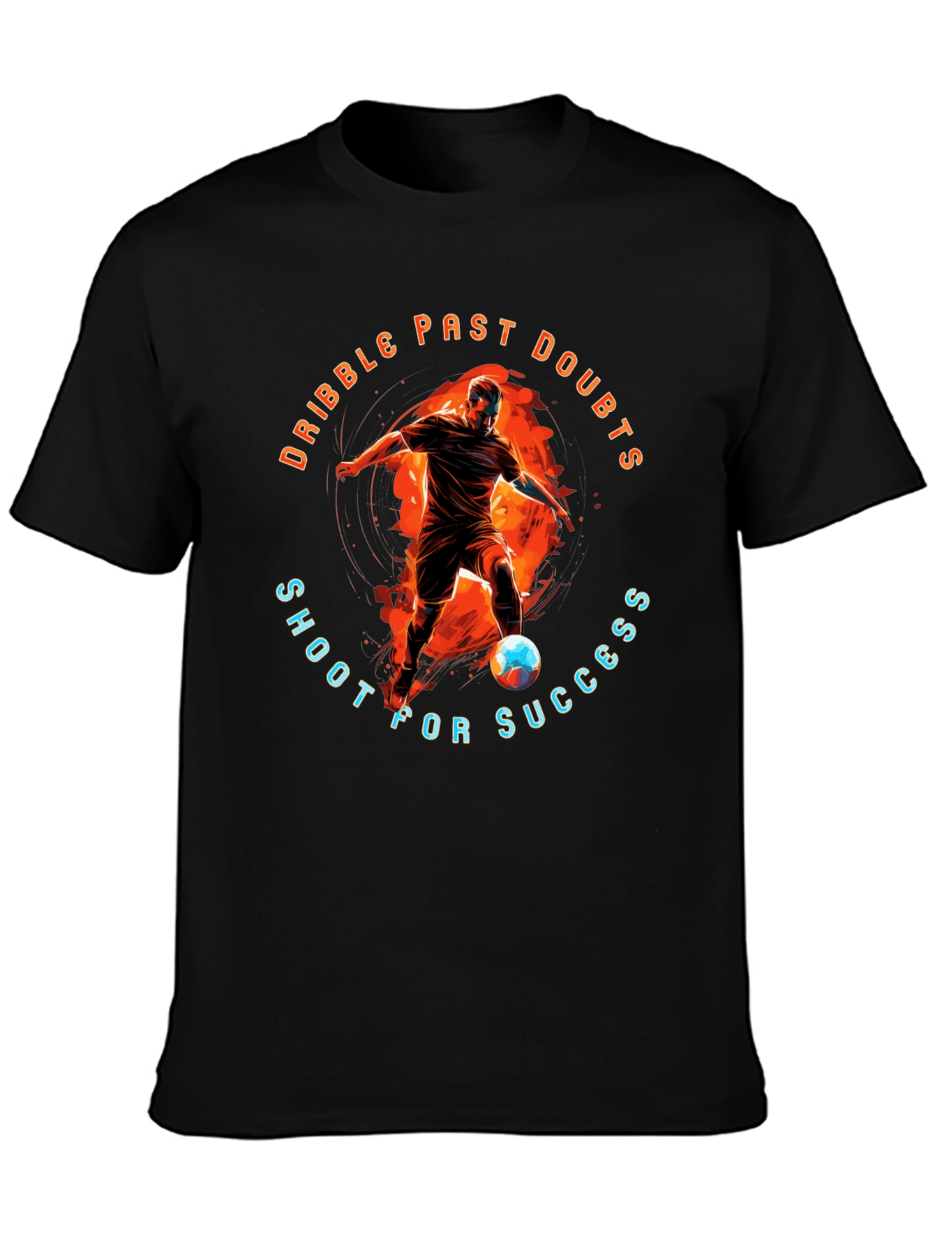 Camiseta Negra Deportiva: Dribla Dudas Dispara al Éxito