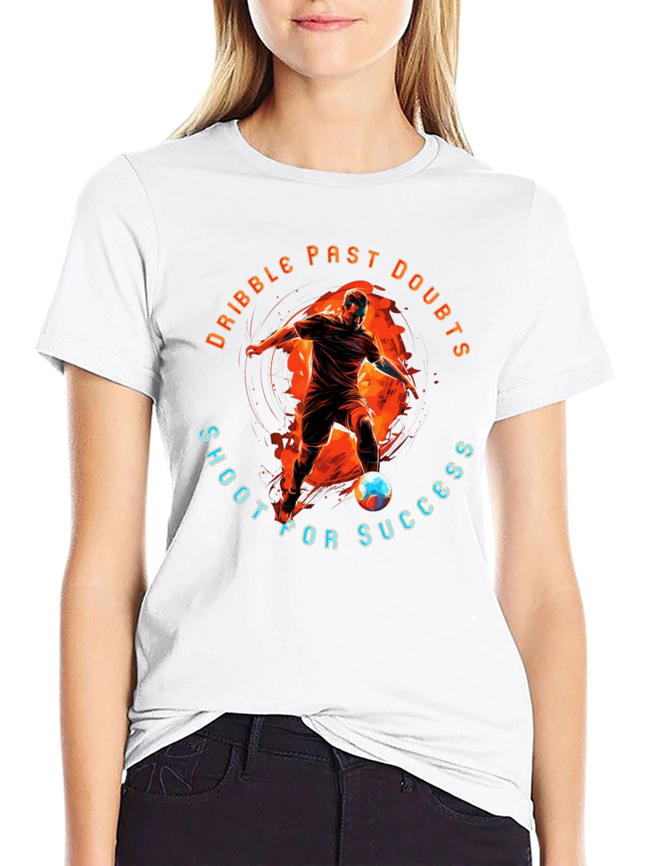Camiseta Negra Deportiva: Dribla Dudas Dispara al Éxito