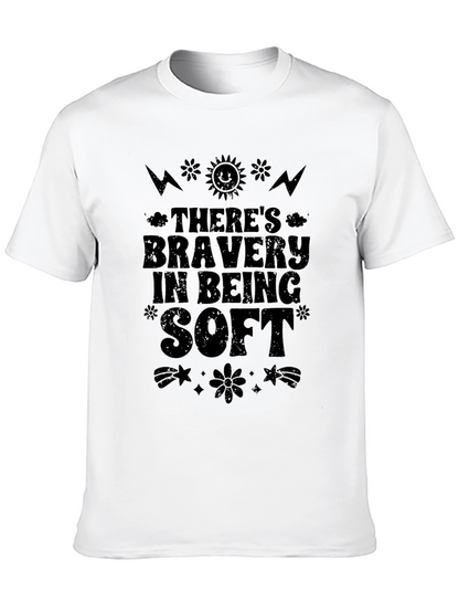 Camiseta Negra con Estampado Bravery in Being Soft