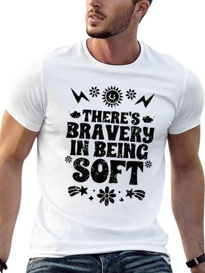 Camiseta Negra con Estampado Bravery in Being Soft
