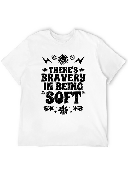 Camiseta Negra con Estampado Bravery in Being Soft
