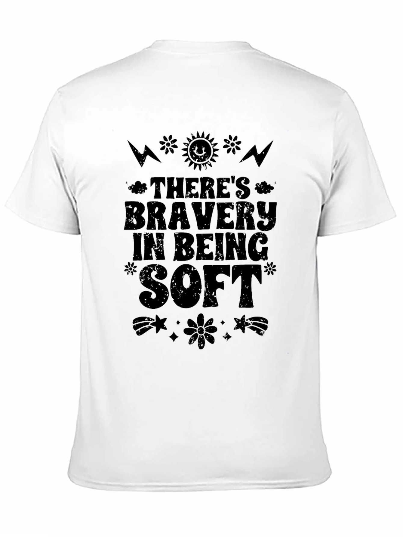 Camiseta Negra con Estampado Bravery in Being Soft