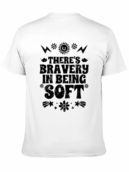 Camiseta Negra con Estampado Bravery in Being Soft