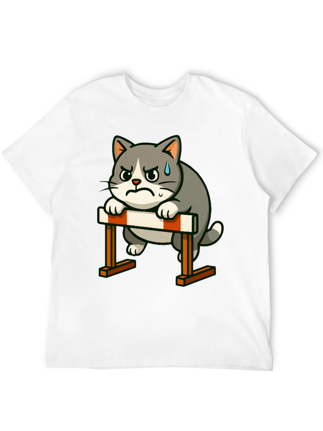 Camiseta Negra con Diseño de Gato Obstáculos