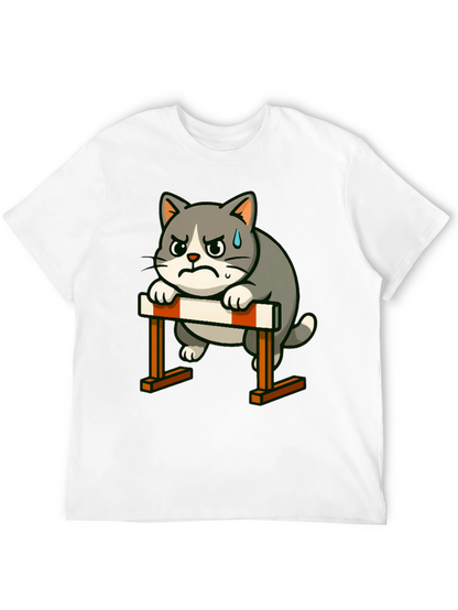 Camiseta Negra con Diseño de Gato Obstáculos