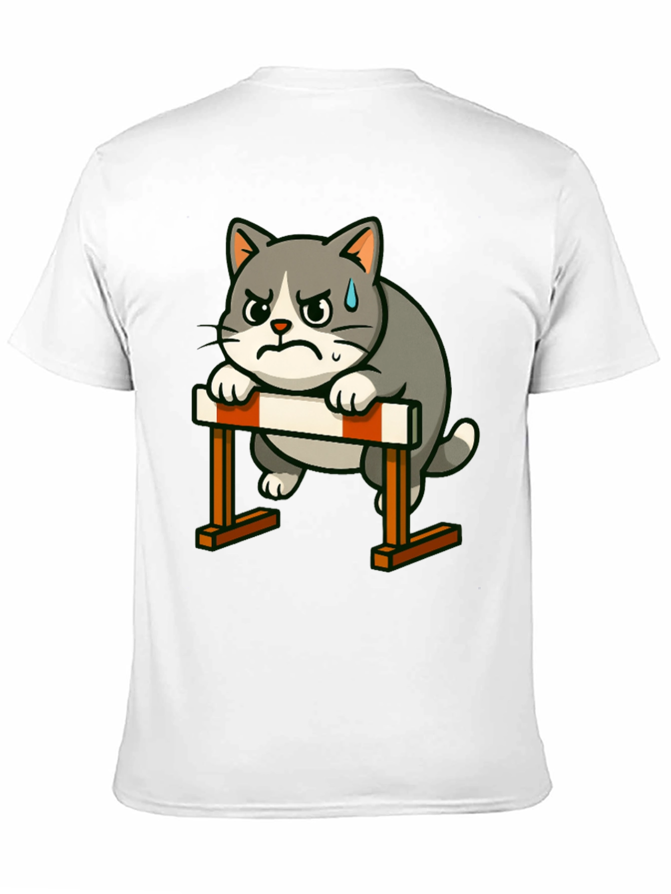 Camiseta Negra con Diseño de Gato Obstáculos