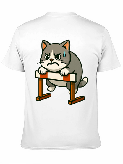 Camiseta Negra con Diseño de Gato Obstáculos