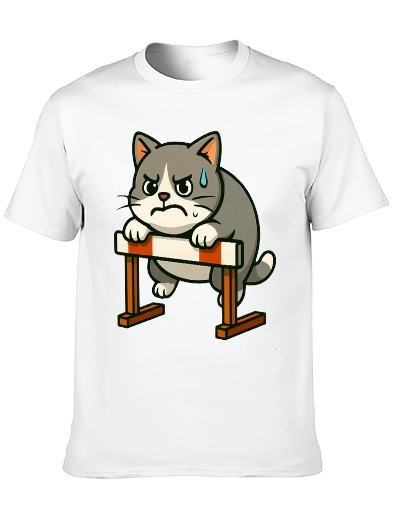 Camiseta Negra con Diseño de Gato Obstáculos