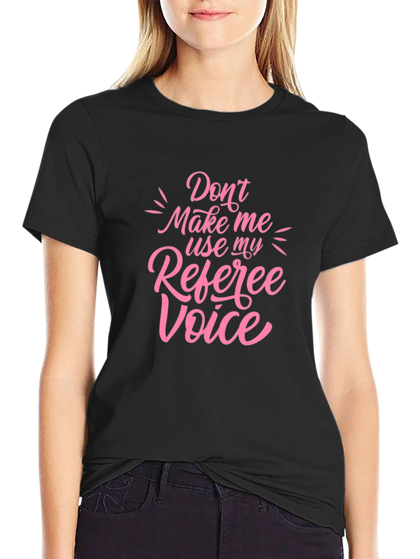 Camiseta Negra con Diseño Voz de Árbitro