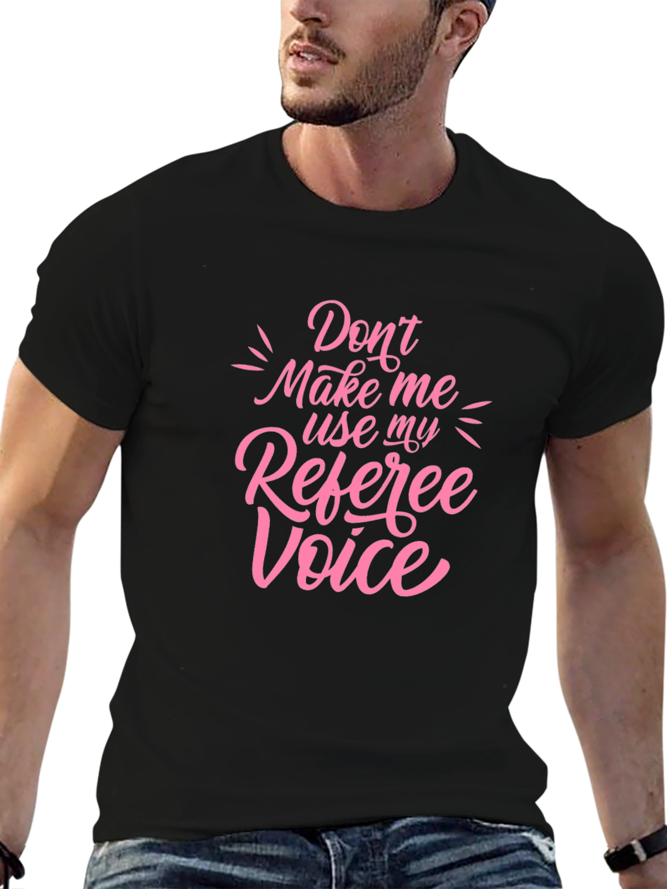 Camiseta Negra con Diseño Voz de Árbitro