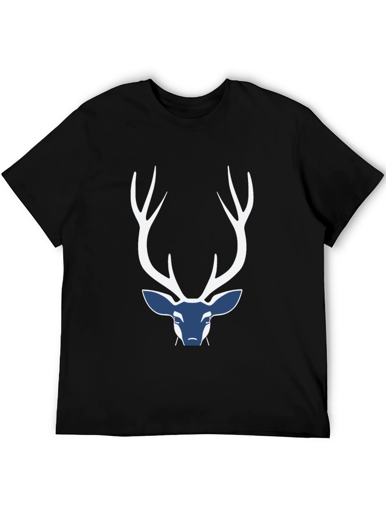 Camiseta Negra con Diseño de Ciervo Abstracto