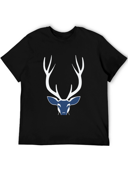 Camiseta Negra con Diseño de Ciervo Abstracto