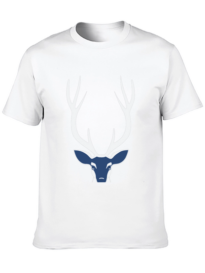 Camiseta Negra con Diseño de Ciervo Abstracto