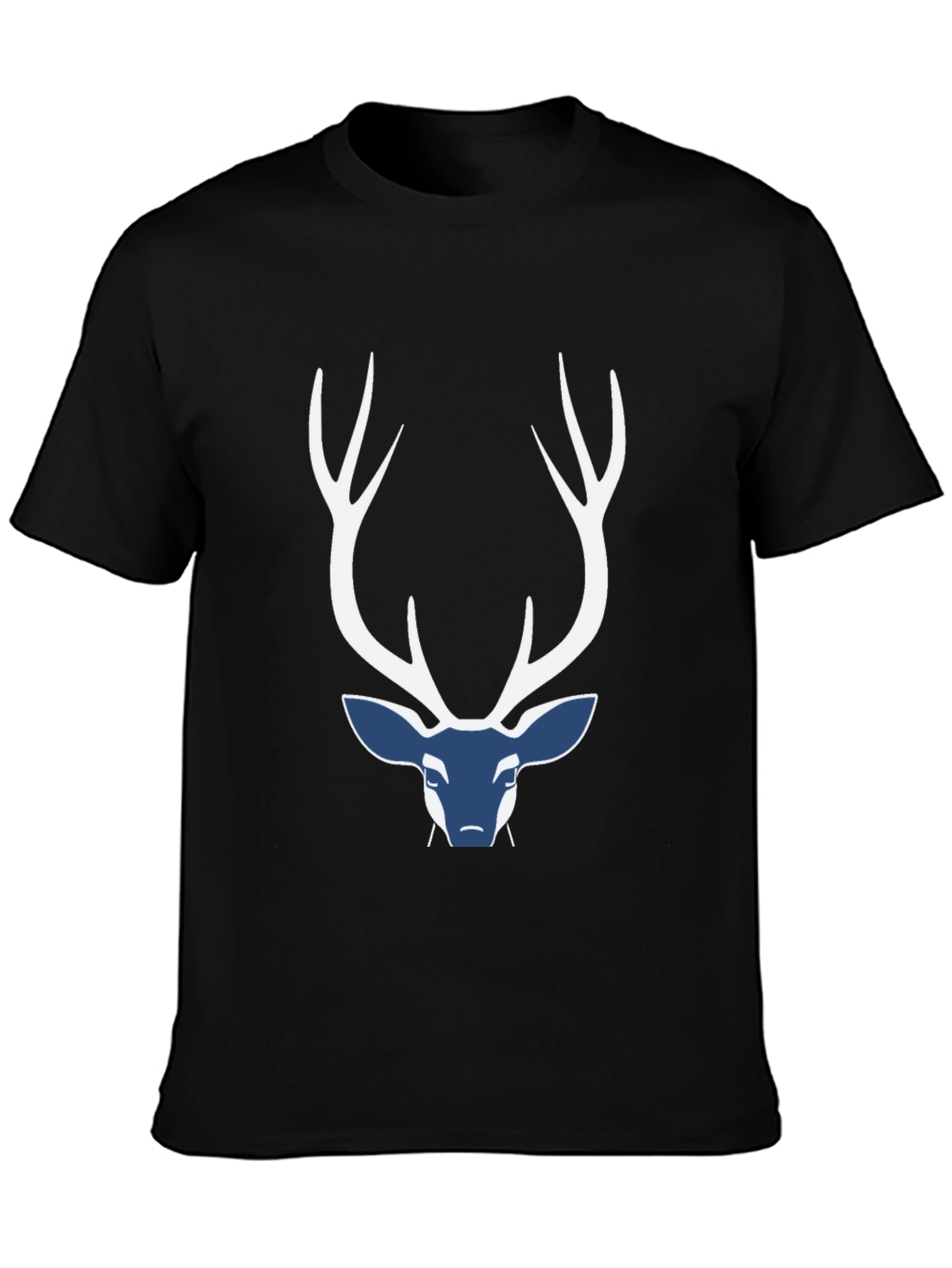 Camiseta Negra con Diseño de Ciervo Abstracto