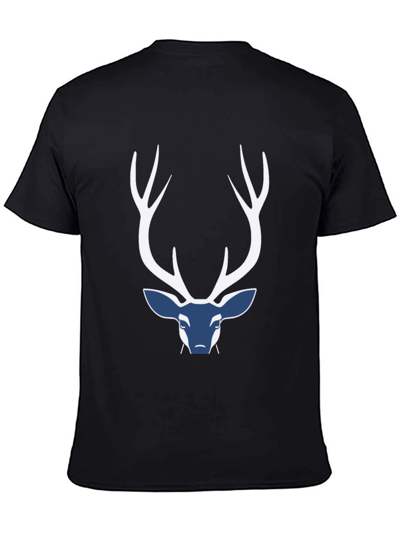 Camiseta Negra con Diseño de Ciervo Abstracto