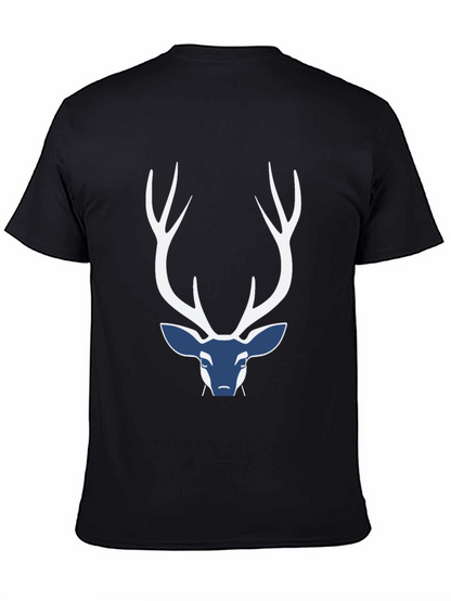 Camiseta Negra con Diseño de Ciervo Abstracto