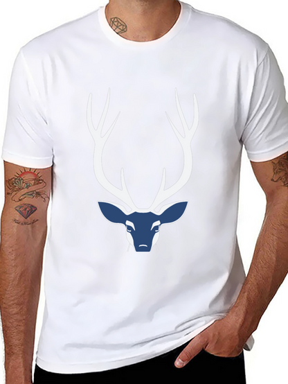 Camiseta Negra con Diseño de Ciervo Abstracto