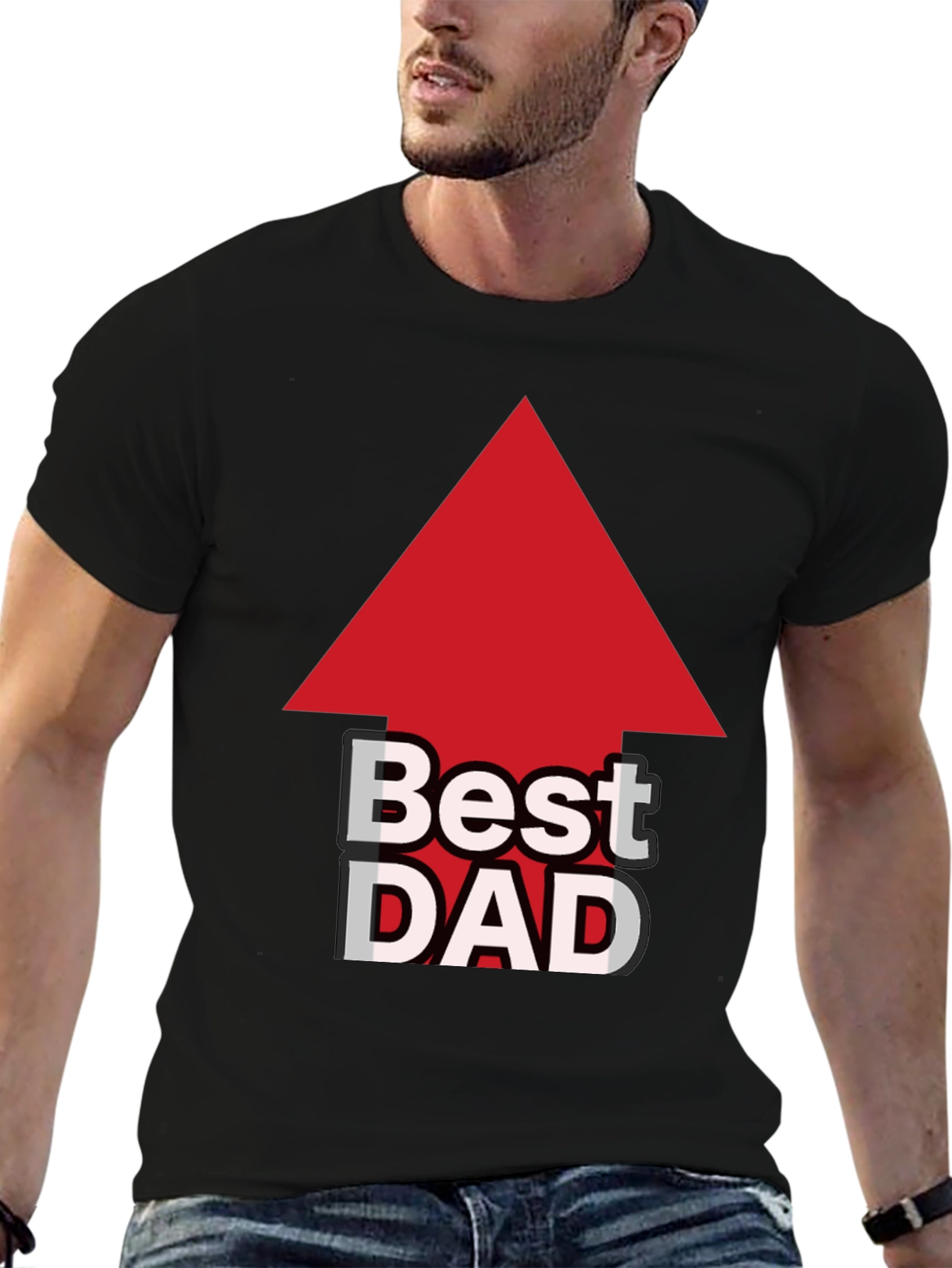 Camiseta Negra: El Mejor Papá con Flecha Roja