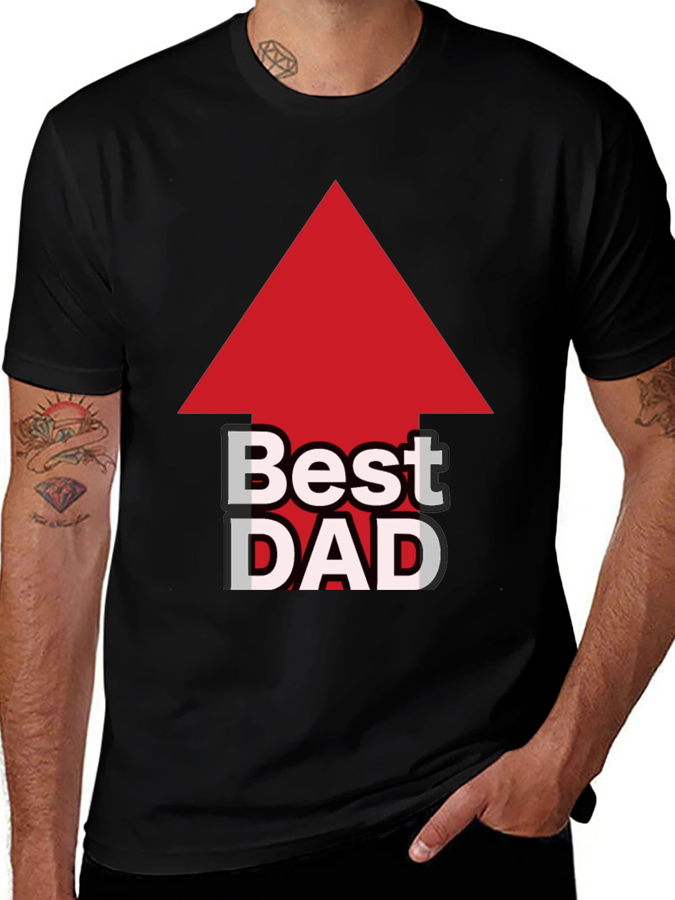 Camiseta Negra: El Mejor Papá con Flecha Roja