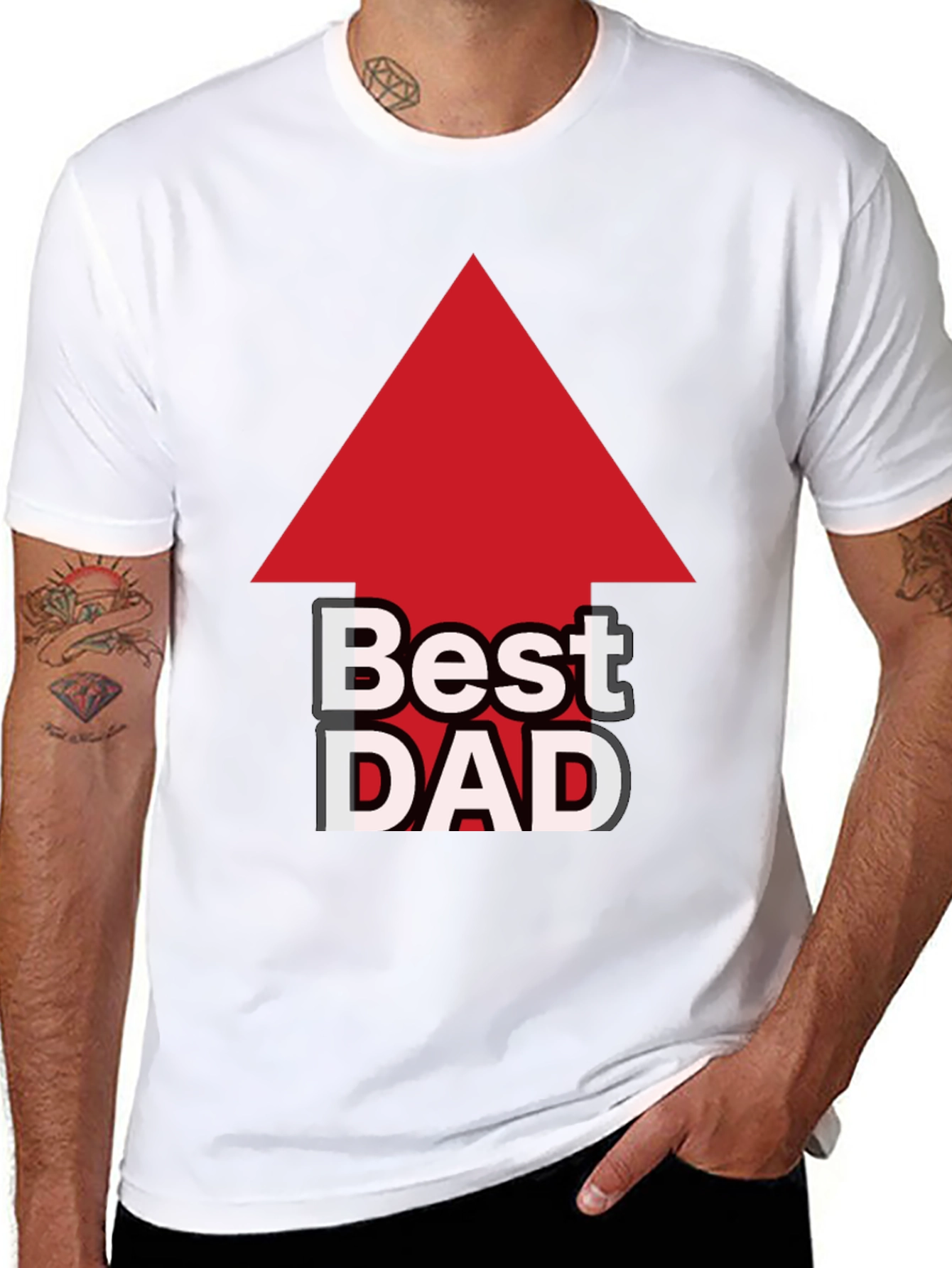 Camiseta Negra: El Mejor Papá con Flecha Roja