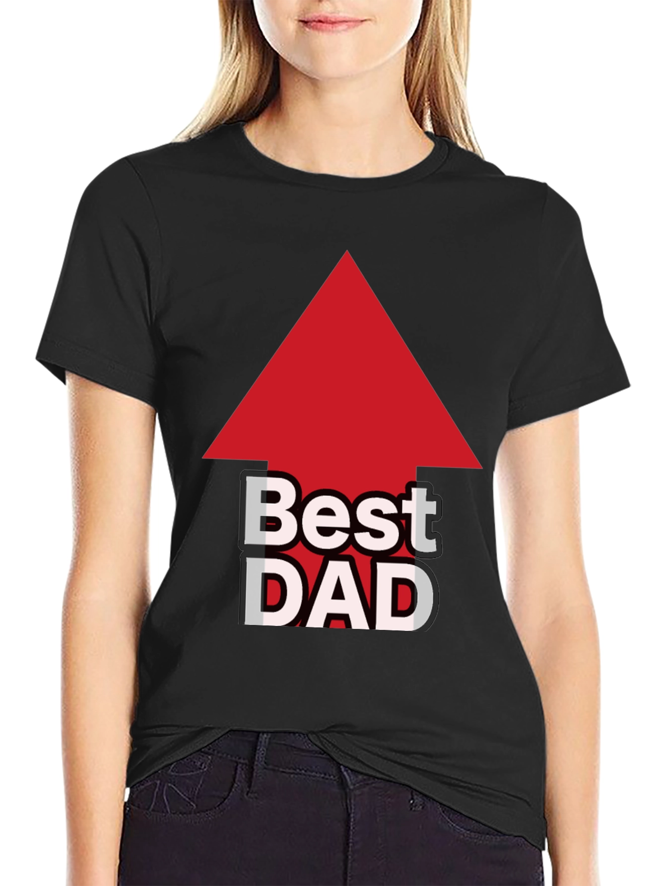 Camiseta Negra: El Mejor Papá con Flecha Roja