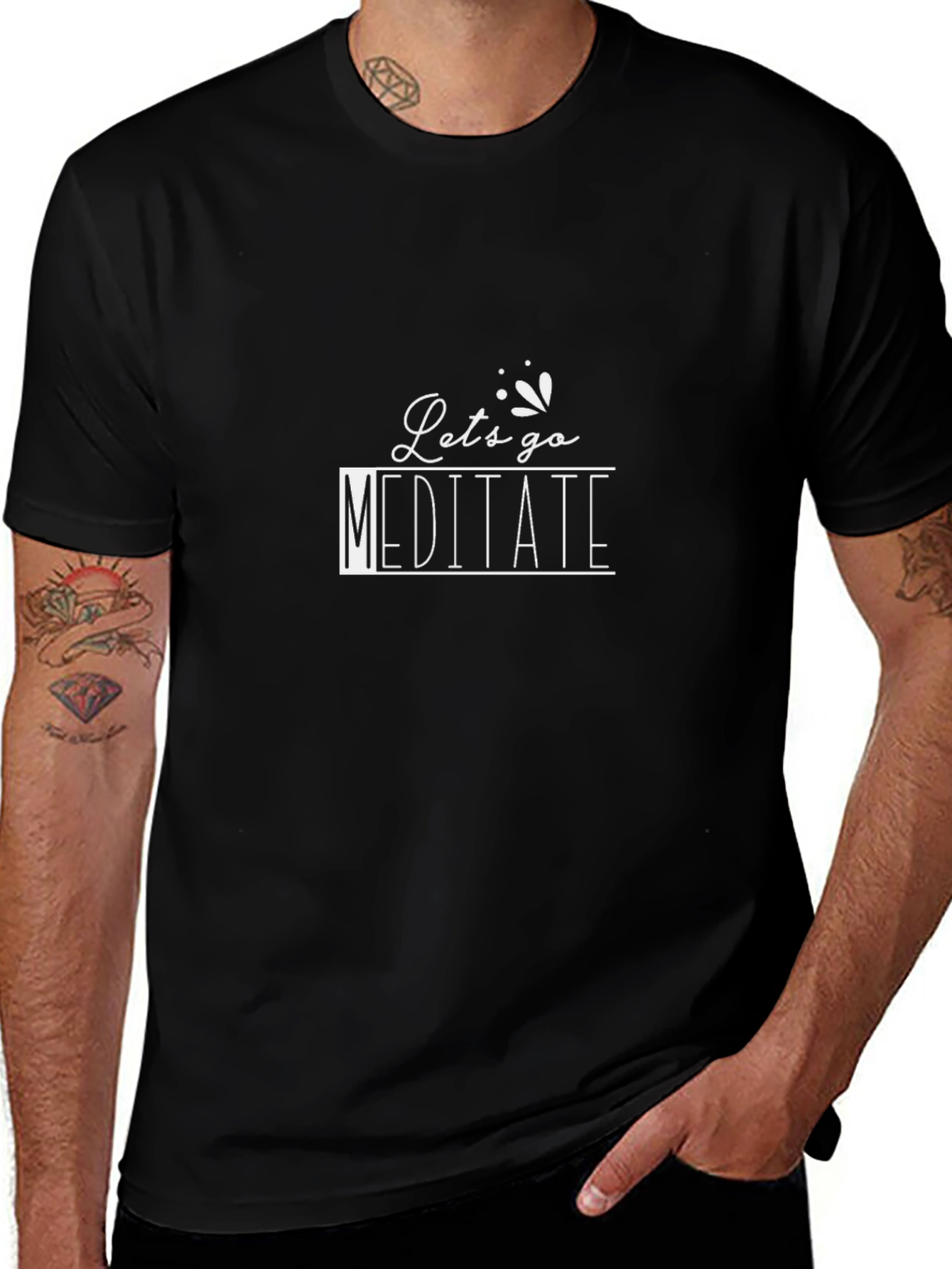 Camiseta Negra Meditación Lets go Meditate