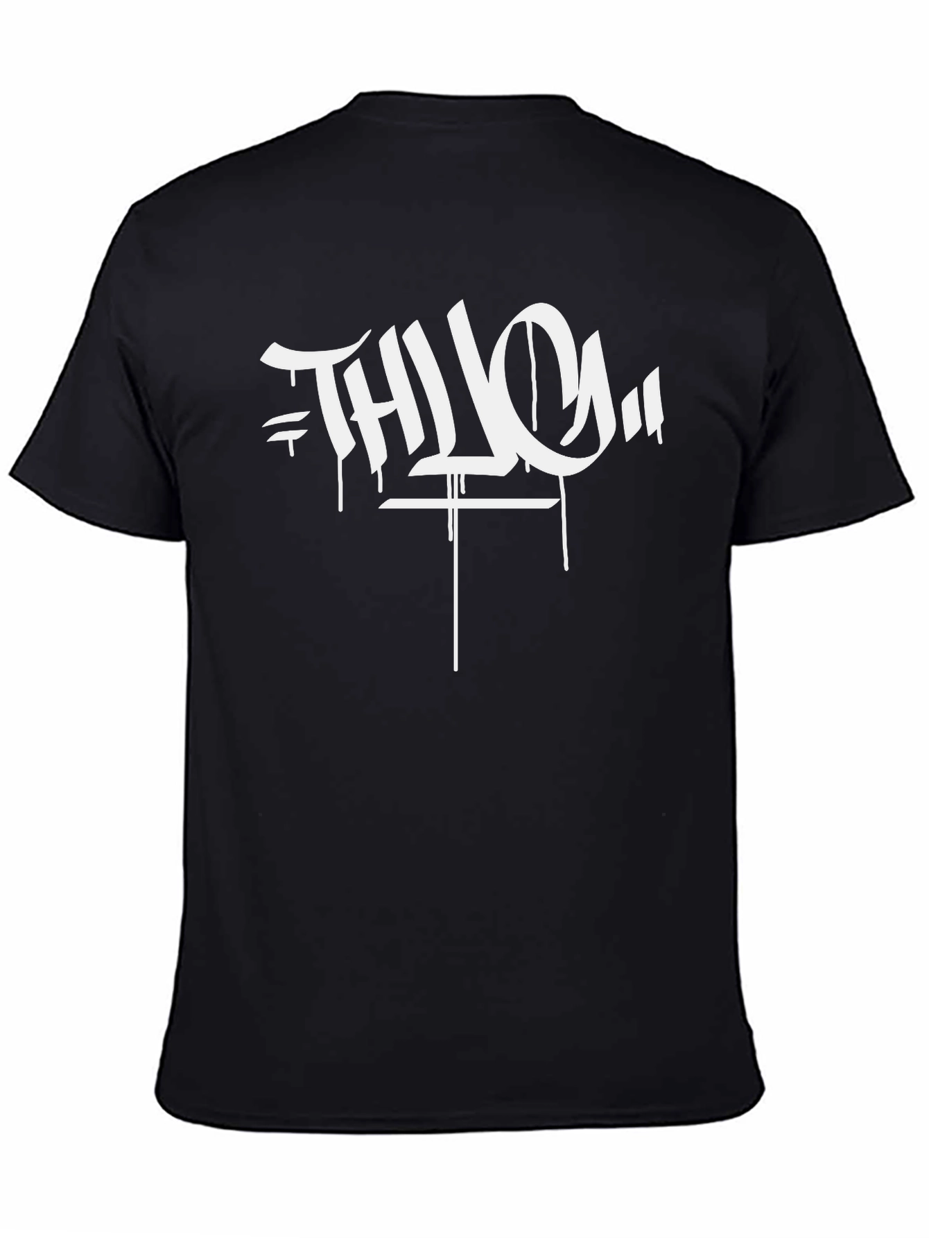 Camiseta Negra THUG Estilo Graffiti Urbano