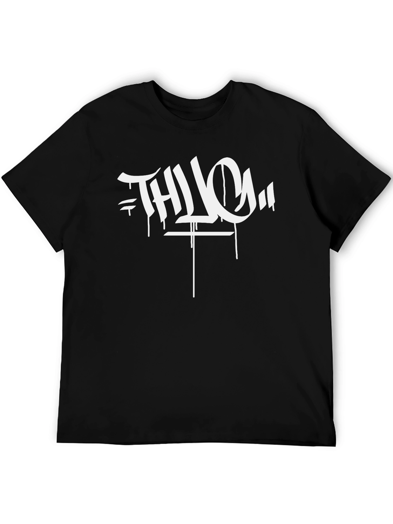 Camiseta Negra THUG Estilo Graffiti Urbano