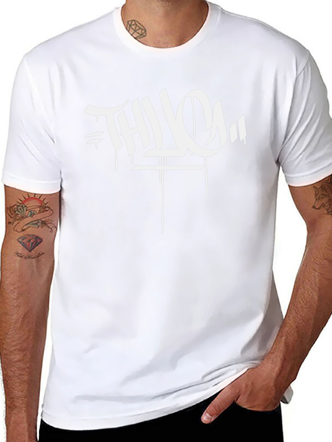 Camiseta Negra THUG Estilo Graffiti Urbano