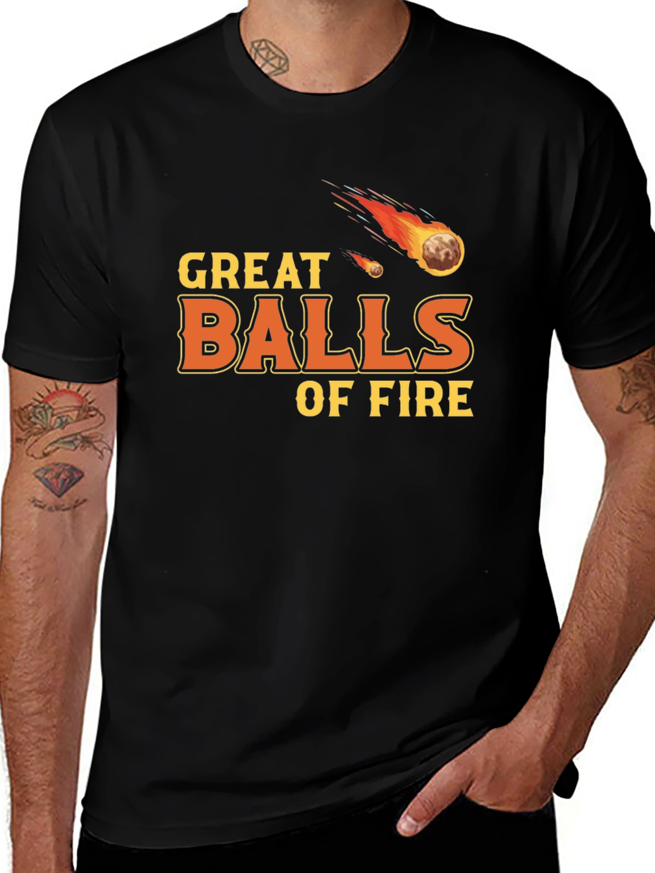 Camiseta Negra Great Balls of Fire