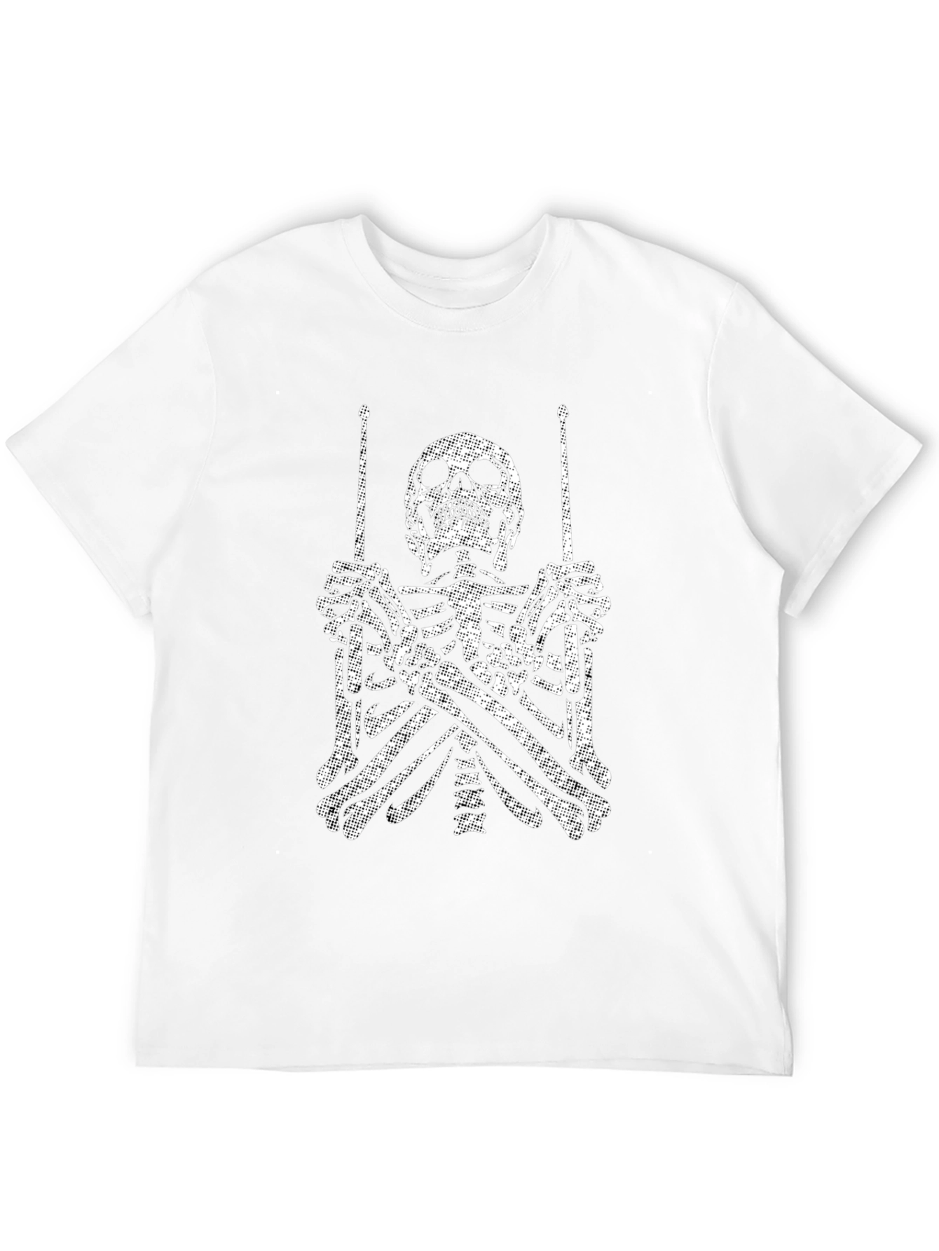 Camiseta Negra con Esqueleto Baterista