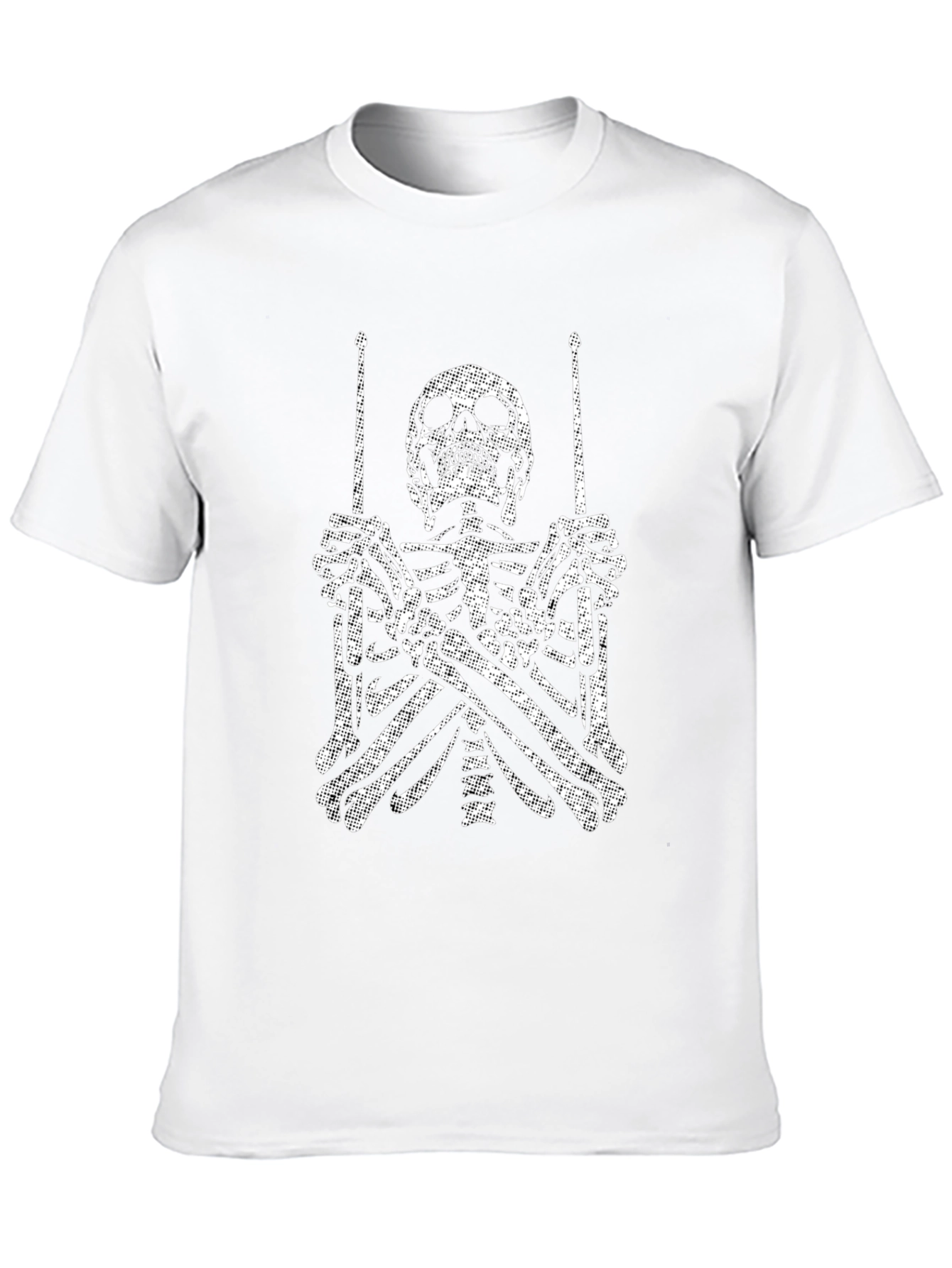 Camiseta Negra con Esqueleto Baterista