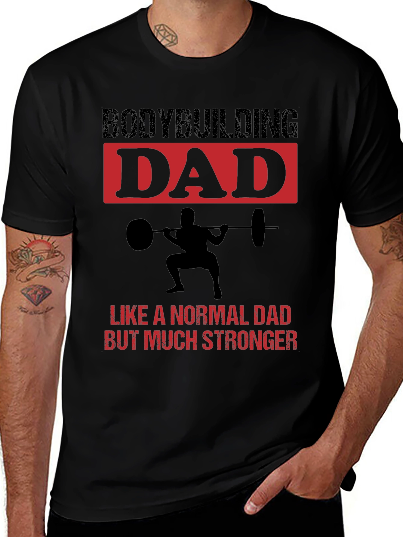 Camiseta Negra Bodybuilding Dad