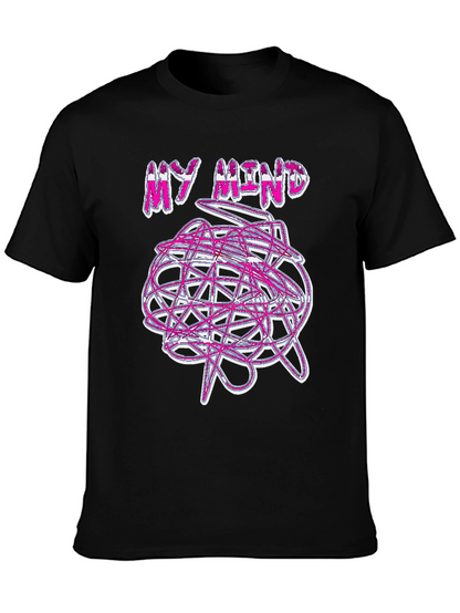 Camiseta Negra My Mind Diseño Abstracto