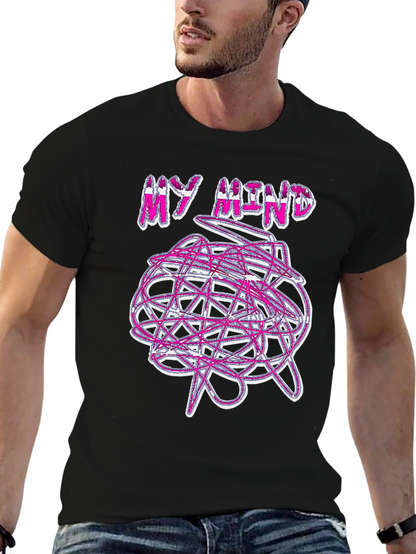 Camiseta Negra My Mind Diseño Abstracto