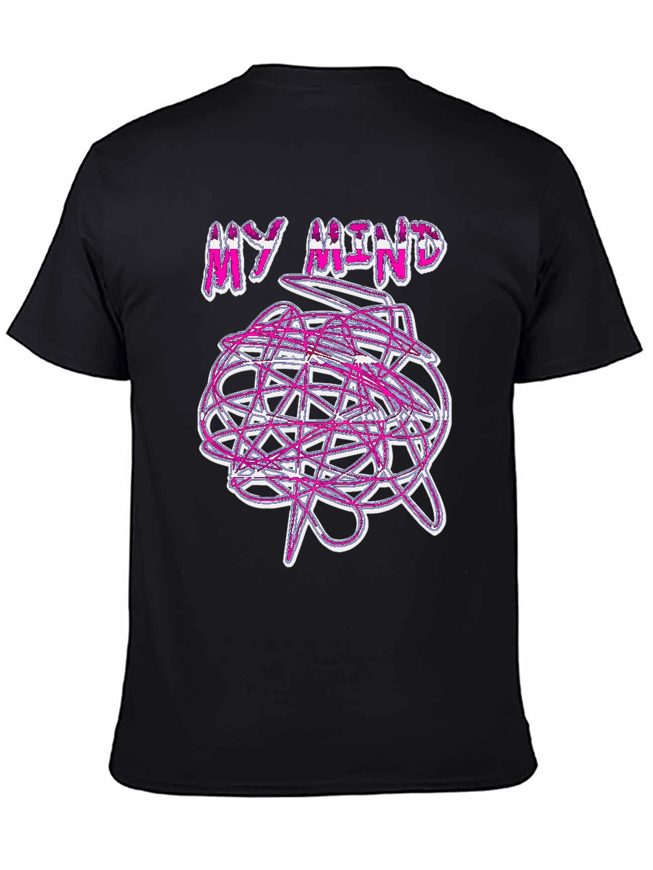 Camiseta Negra My Mind Diseño Abstracto