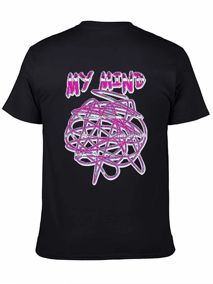 Camiseta Negra My Mind Diseño Abstracto