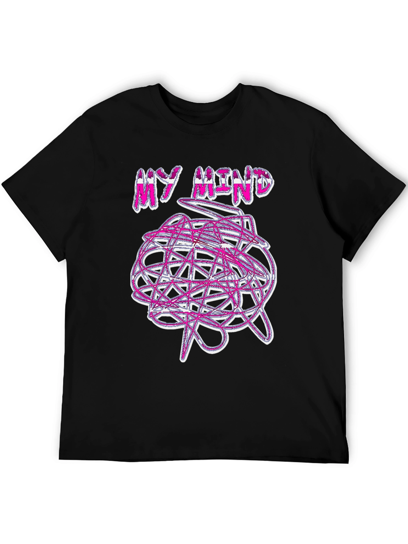 Camiseta Negra My Mind Diseño Abstracto