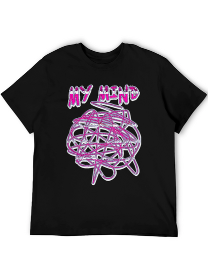 Camiseta Negra My Mind Diseño Abstracto