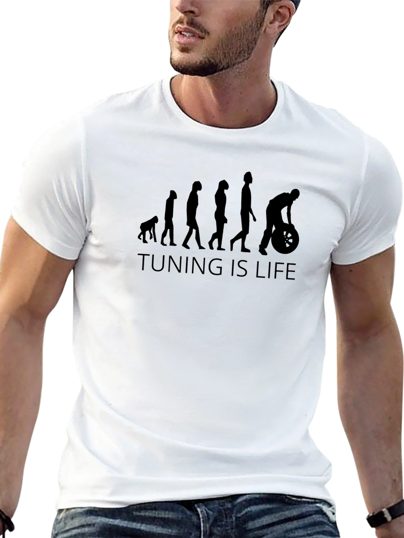 Camiseta Negra Hombre Tuning is Life Evolución