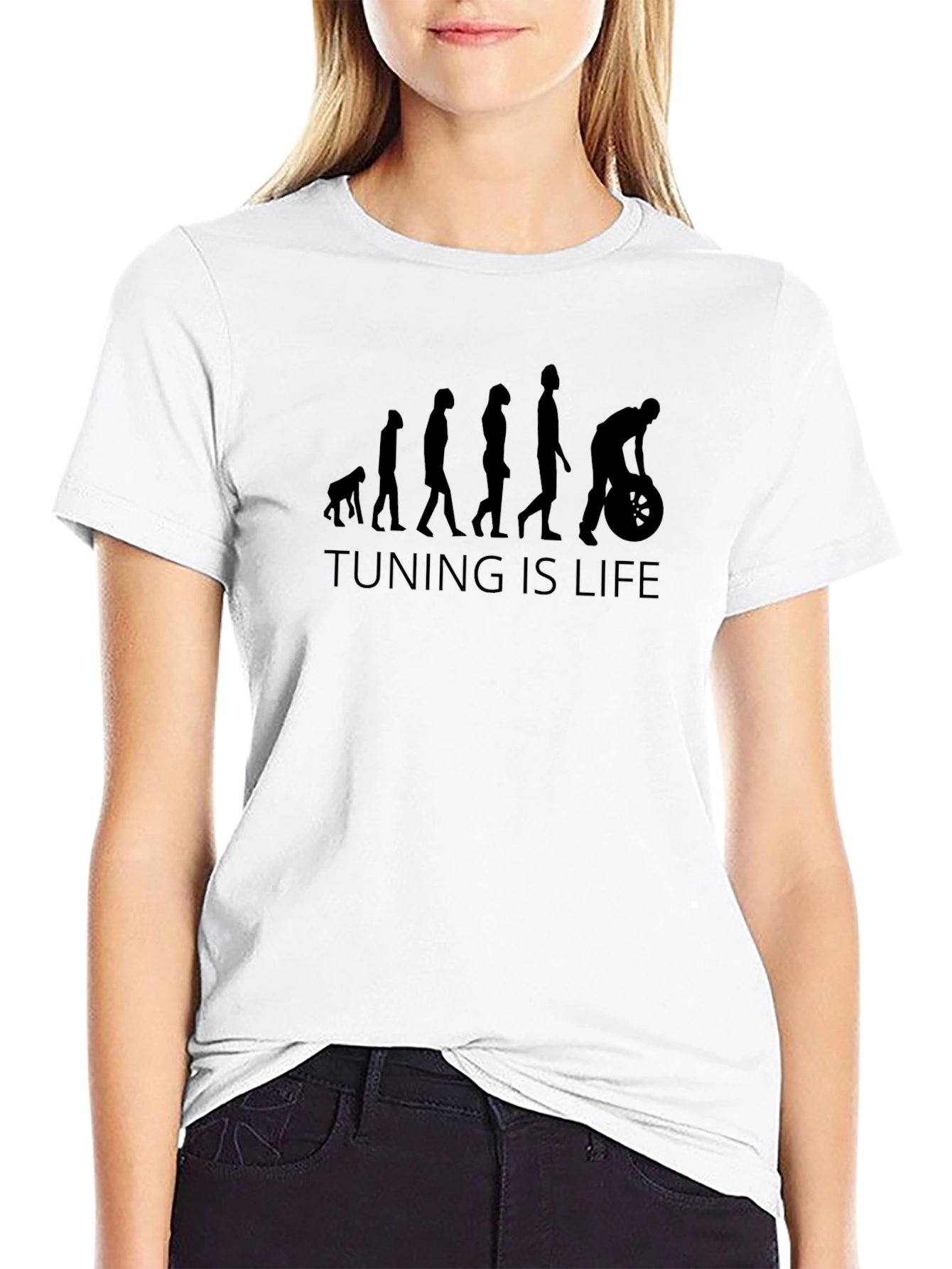 Camiseta Negra Hombre Tuning is Life Evolución