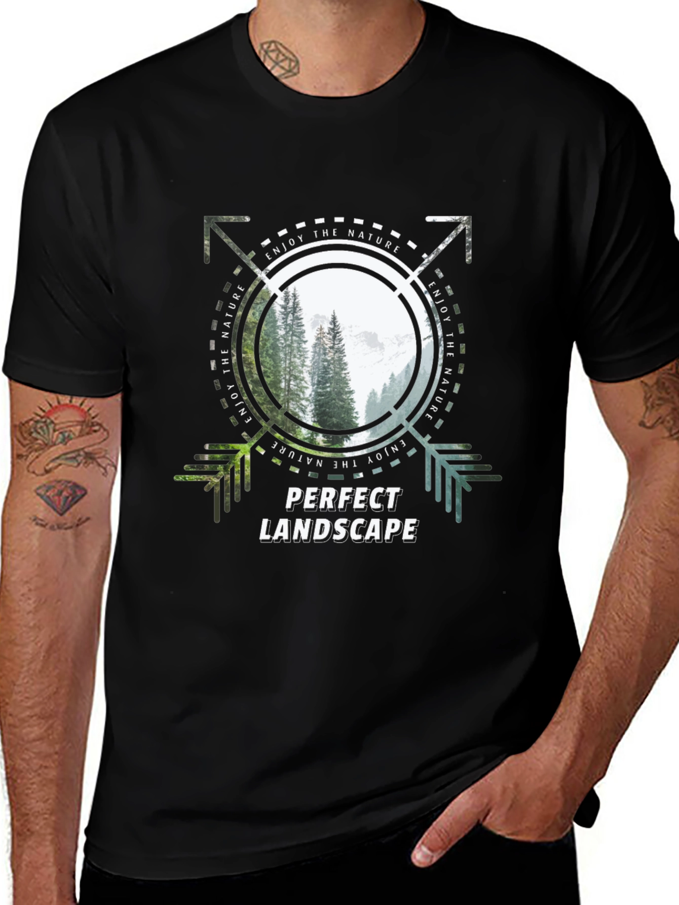 Camiseta Negra Perfect Landscape para Amantes de la Naturaleza