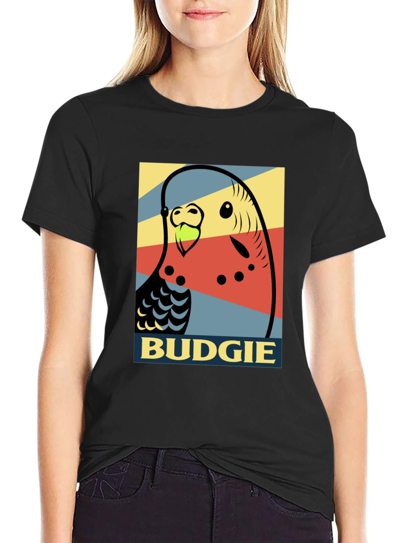 Camiseta Hombre - Diseño Pop Art Periquito