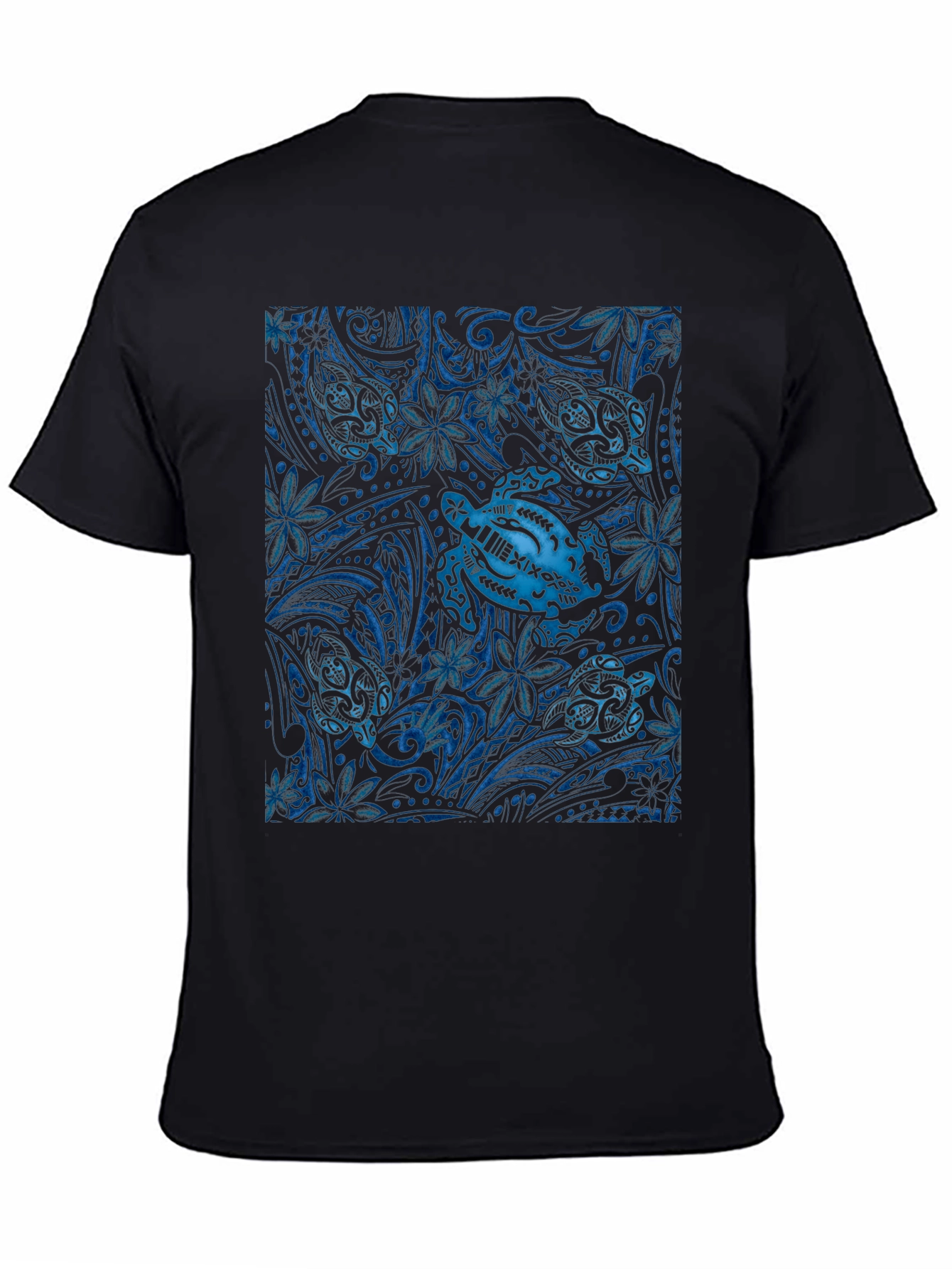 Camiseta Negra con Diseño de Tortugas Marinas