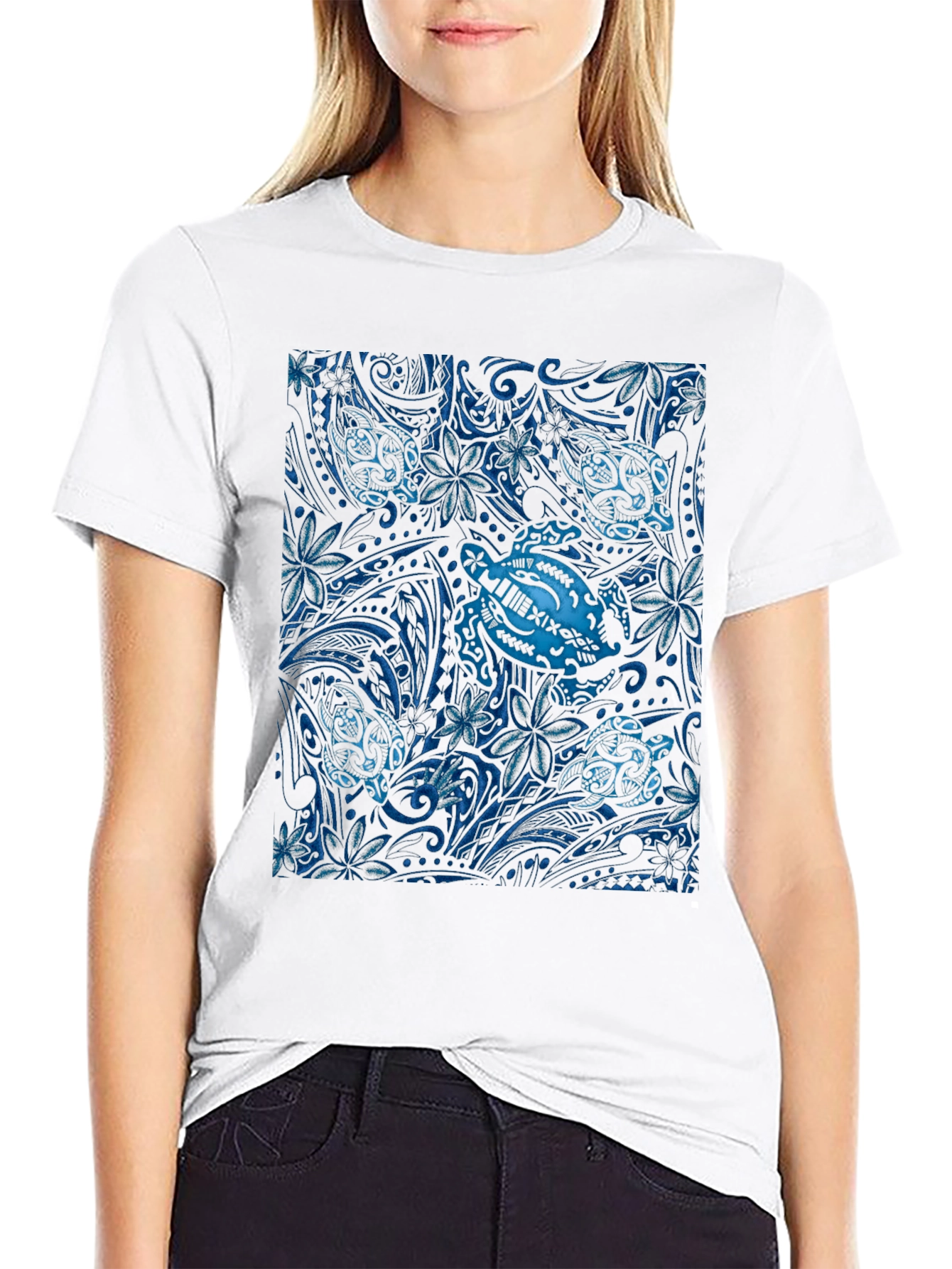 Camiseta Negra con Diseño de Tortugas Marinas