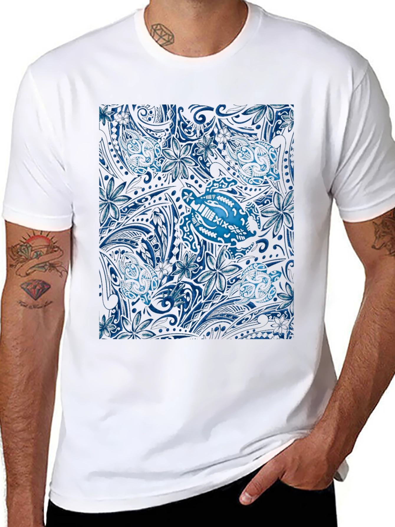Camiseta Negra con Diseño de Tortugas Marinas